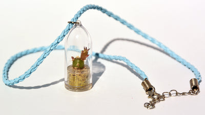 Needle - Live Plant Necklace - Terrarium Woven Blue Necklace Boo-Boo Plant 