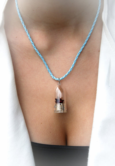 Miniature Live Necklace plant - Blue Woven Necklace.